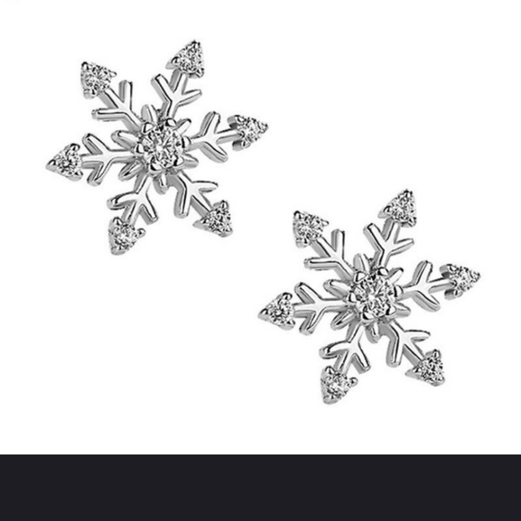 ❄❄Gorgeous CZ Snowflake earrings❄❄ - Picture 2 of 10